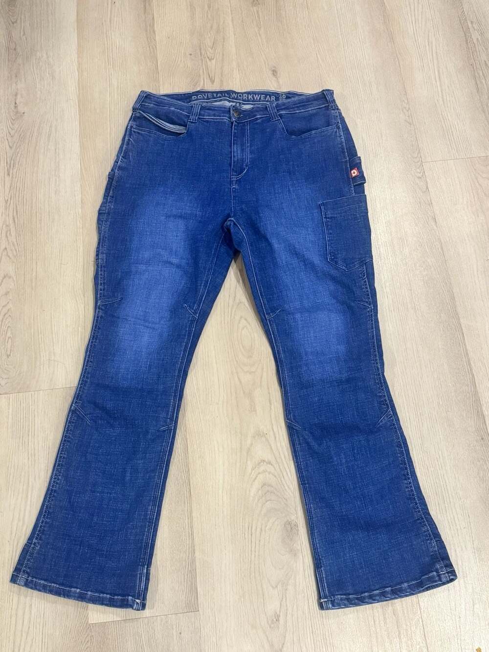 Dovetail Workwear DX Bootcut Jeans Size 16/30 Blue Denim Utility Carpenter